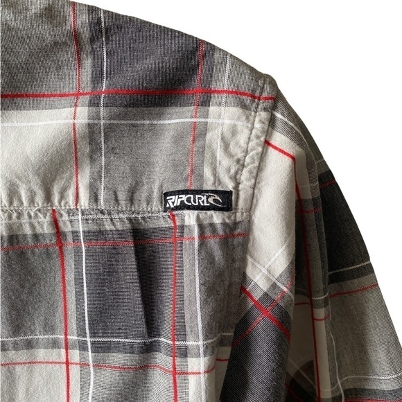 RIP CURL Plaid Button Down Collared Shirt Men M Medium - Picture 5 of 9